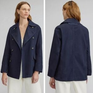 New! Everlane The Organic Cotton Herringbone Double Breasted Jacket